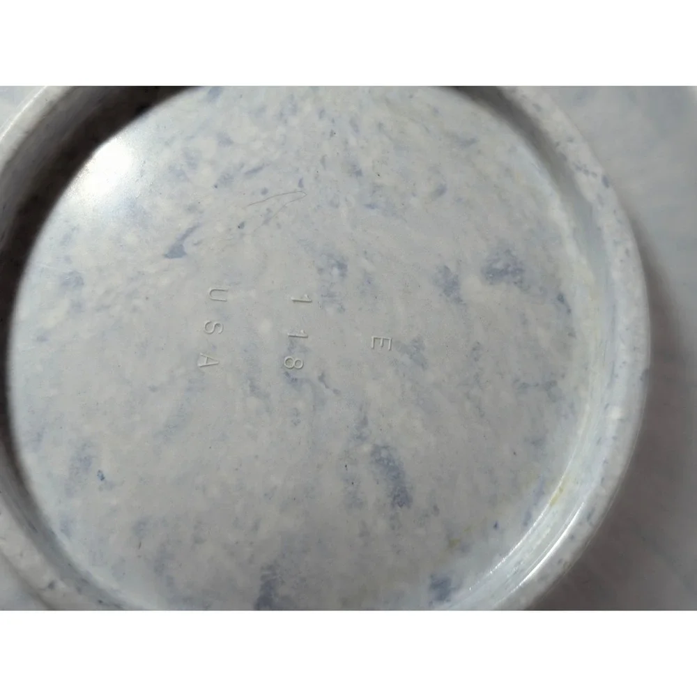 Vintage Melmac Melamine Light Blue & White Speckled Confetti Mixing Bowl 10
